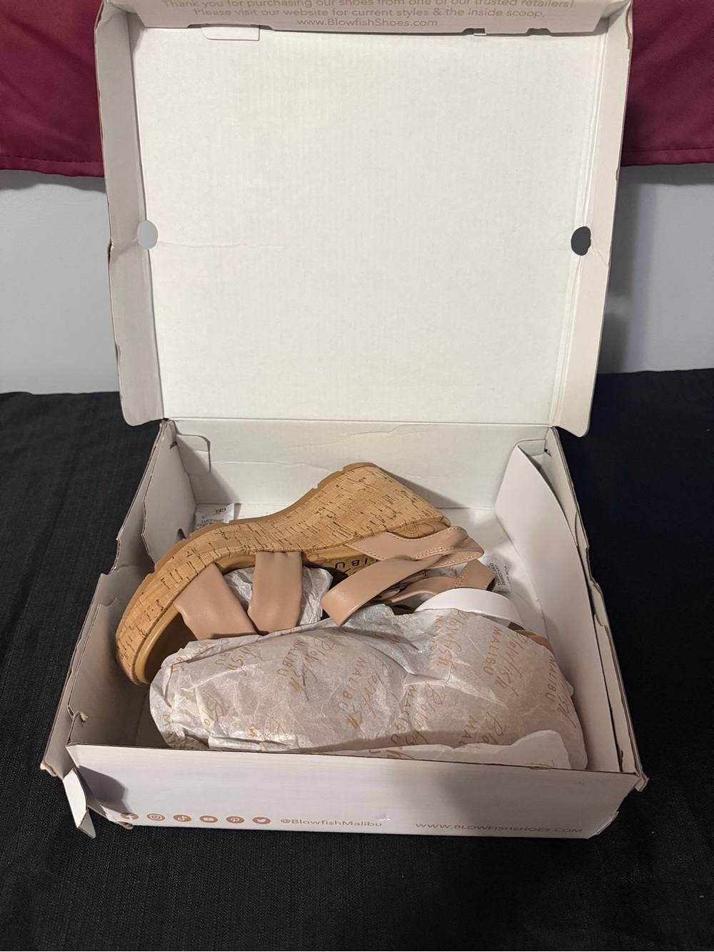 Blowfish Malibu Nude Tan Wedge Sandals